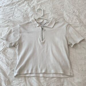 Cropped collard shirt